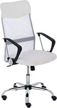 Bureaustoel - Bureaustoelen voor volwassenen - Design - In hoogte  verstelbaar - Hoge rugleuning - Stof - Wit - 60x53x118 cm