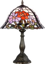Wexdeco Tiffany Lamp - Glas - 46 cm - Rood - Staande lamp