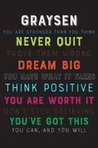 Graysen You Are Stronger Than You Think Never Quit Prove Them Wrong Dream Big You Have What It Takes Think Positive You Are Worth It Dont Stop Believi