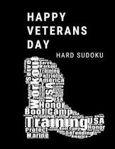 Happy Veterans Day Marine: 100 Hard Sudoku Puzzles In Large Print Veterans Day