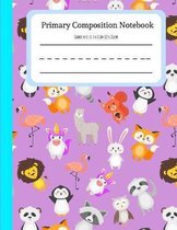 Unicorns And Friends: Cute K-2 Primary Composition Notebook, Story Journal With Picture Space And Dashed Midline, Kindergarten to Early Chil
