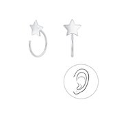 Joy|S - Zilveren ster ear huggers oorbellen