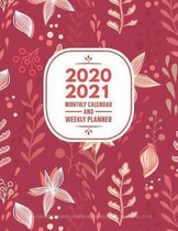 2020-2021 Monthly Calendar And Weekly Planner: 12 Month Agenda & Organizer Motivational & Inspirational Quotes Painted Red Nature July 2020 - June 202