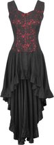 Attitude Corsets Lange jurk -XS- Gothic overlay dress Gothic, vampire, victoriaans Zwart/Rood