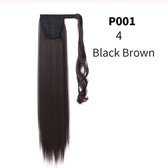 Wrap Around Ponytail Extension. Premium Synthetic Fiber 22" Straight (#4-Black brown)