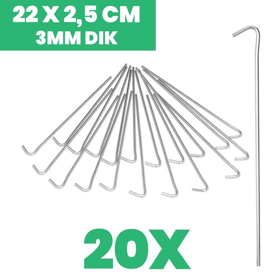 Lot De 10 Ancres à Piquet Moose Supply - Acier Robuste Double Tête 30 Pouces Pour Tente
