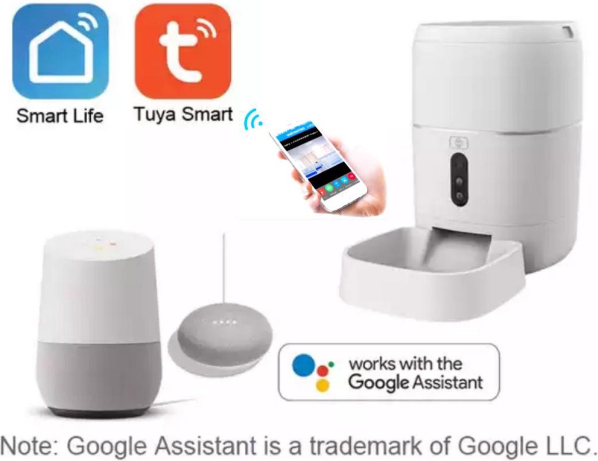 Tuya smart platform 6Lt slimme video-feeder voor huisdieren-Automatische voerbak hond - Automatische