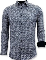 Getailleerde Overhemden Mannen - Slim Fit - 3045 - Blauw