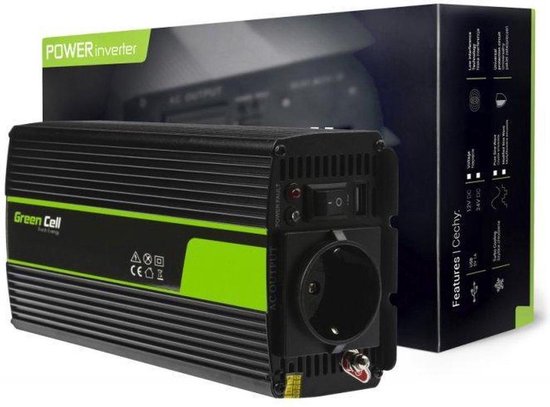 GREEN 12V| Voltage Omvormer 12V naar 220V/230V, 300W(continu) zuivere sinus golf | bol.com