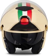 MOTO F20 Venice Creme systeemhelm Flip-Up scooterhelm, motorhelm, XS, hoofdomtrek 53-54cm