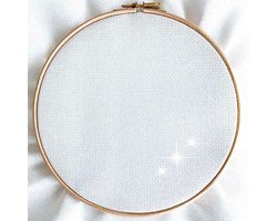 Aida 14 Iridescent Wit 50 x 54 cm | Hoge kwaliteit borduurstof glitter wit