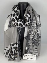 Sjaal met panter en slangen print 100% viscose in 7 kleuren