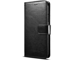 HB Hoesje Geschikt voor LG Velvet Zwart - Portemonnee Book Case - Kaarthouder & Magneetlipje