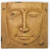 13 x 80 cm - Wanddecoratie - Hars Plaque Boeddha - Bijzondere decoratie figuur