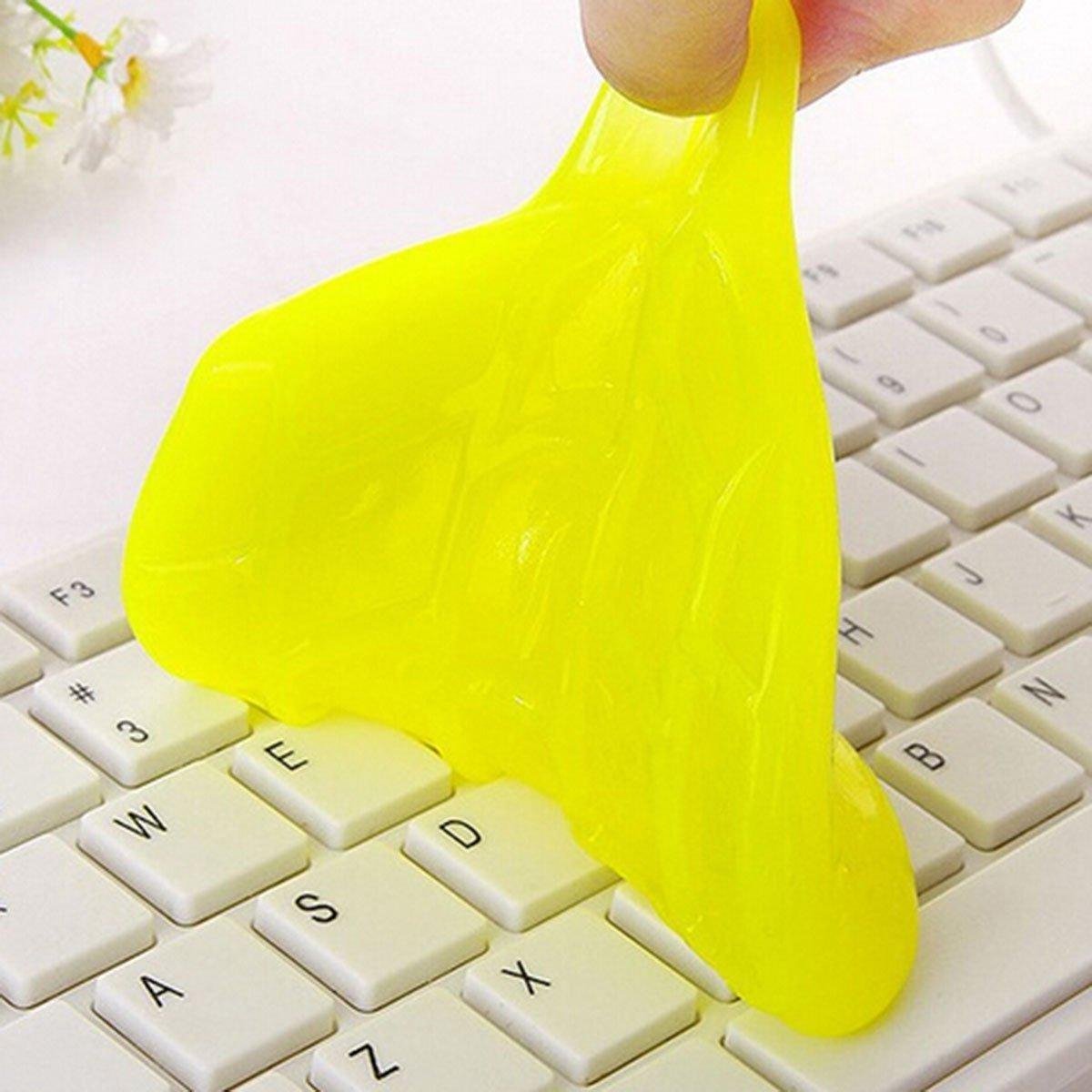 Toetsenbordreiniger Gel – 4 Stuks Schoonmaakplamuur Voor Auto, Laptop & Computer – 80g Per Stuk – Blauw, Groen, Geel, Roze