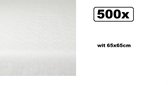 500x Damastvellen wit 65x65cm - tafel aankleding tafeldekken eten food restaurant