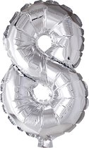 Creotime Folieballon Cijfer "8" 41 Cm Zilver
