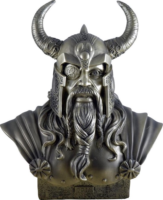 Odin - Noorse Oppergod - God van Wijsheid - gebronsd buste Monte M. Moore - 30cm - Zeer gedetailleerd