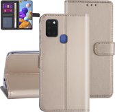 Samsung hoesje voor Galaxy A21S - Goud - Book Case - Kaarthouder (A217F)