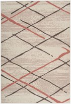 Beige Bruin vloerkleed - 160x230 cm  -  A-symmetrisch patroon Geruit - Modern