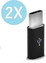 Algebra USB-C Adapter - Set van 2 stuks - Micro USB naar USB-C adapter - Zwart