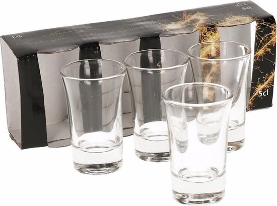 20x stuks glazen luxe shotglaasjes 5 cl - voor drankspelletjes/shotjes van  glas | bol.com