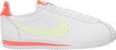 Nike Classic Cortez Dames Sneakers - White/Barely Volt-Flash Crimson - Maat 36.5