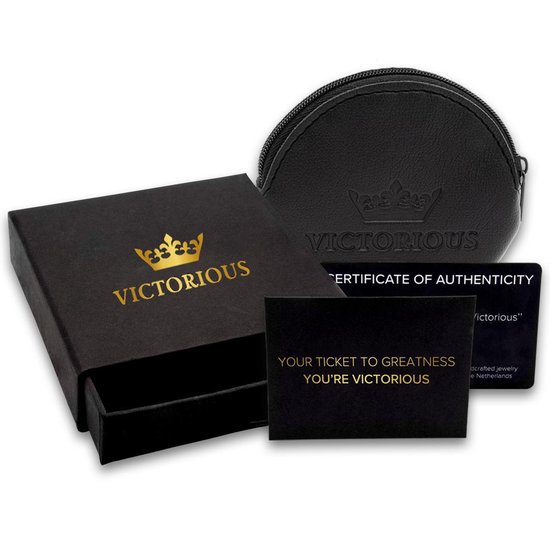 Victorious Armband Heren – Zwarte Strepen & RVS Roestvrij Staal– Zilver/Zwart – 24cm - Victorious