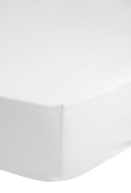 Hoogwaardige Katoen/Satijn Lits-jumeuax Hoeslaken Wit | 180x200 | Heelijk Zacht En Luxe | Subtiele Glans