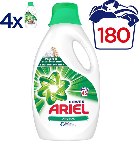 Ariel Original Wasmiddel - Voordeelverpakking 4 x 45 Wasbeurten - Vloeibaar Wasmiddel