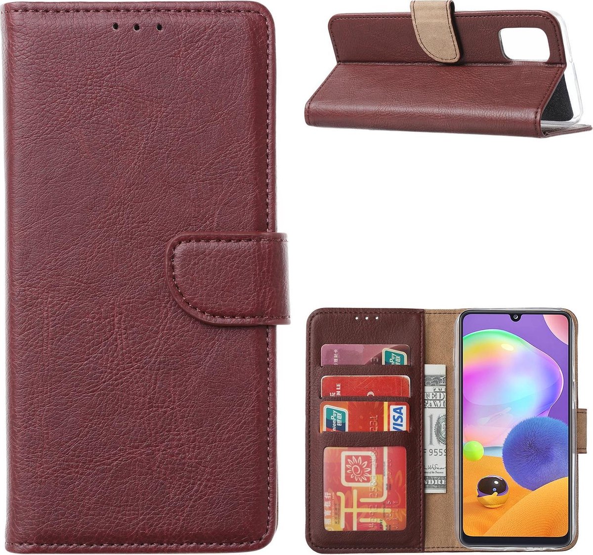 Samsung Galaxy Note20 Hoesje Wijnrood met Standaard