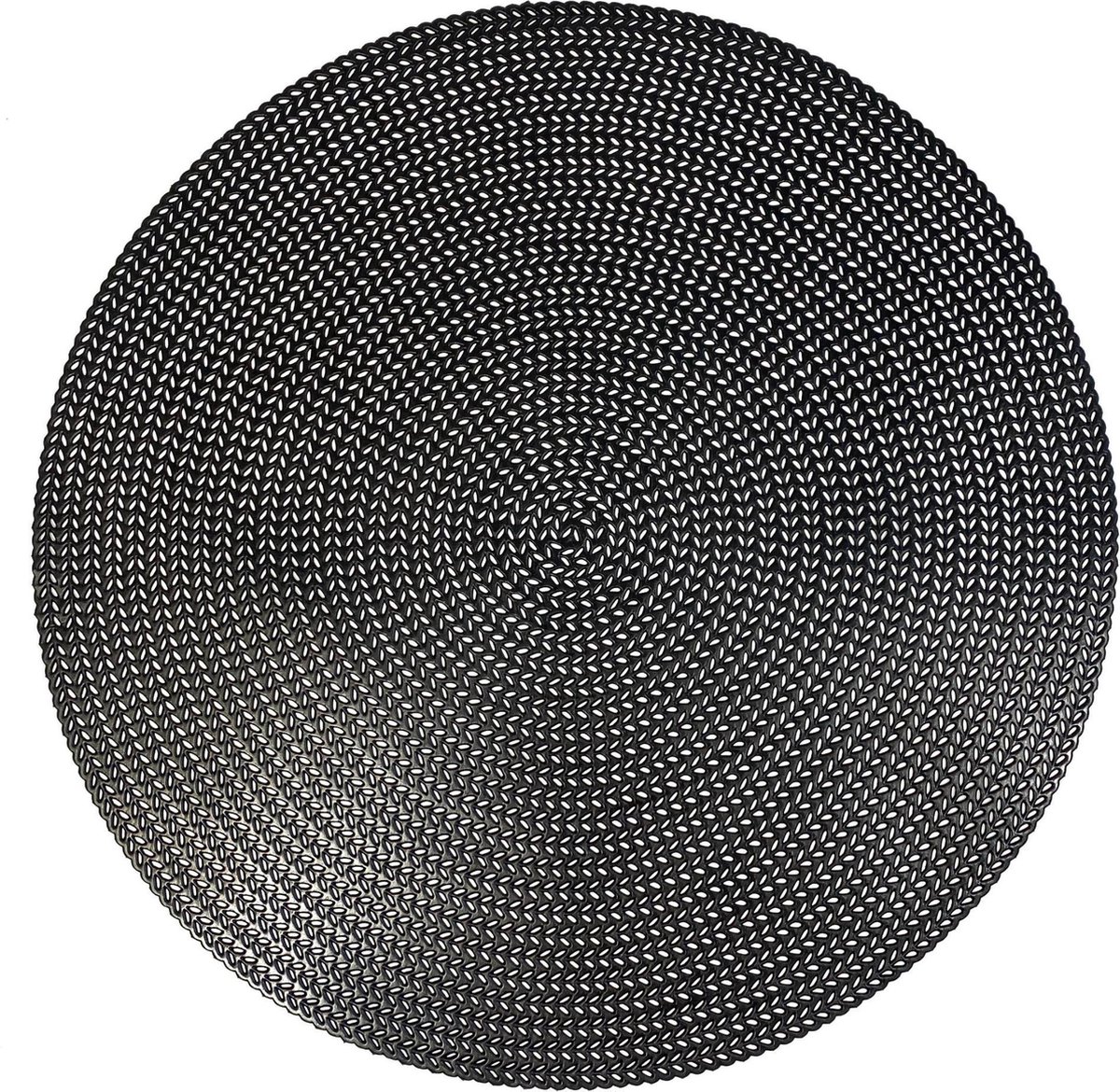 Lucy’s Living Luxe Placemat leatherlook ZWART - Ø 38 cm - tafelaccessoires – koken - pvc
