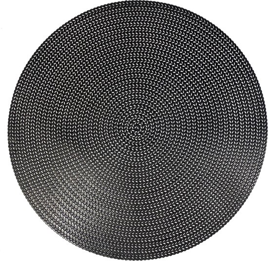 Lucy’s Living Luxe Placemat leatherlook ZWART Ø 38 cm
