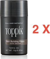 Toppik Hair Building Fibers (haargroei vezels) - 2 x 12gr - donkerbruin