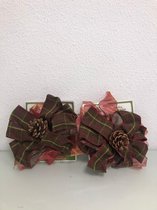 kerstdecoratie kerst krans - set van 2 stuks