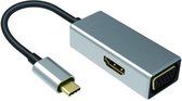 NÖRDIC DOCK-118 USB-C naar HDMI 4K 30Hz, VGA 1080P, Space Grey