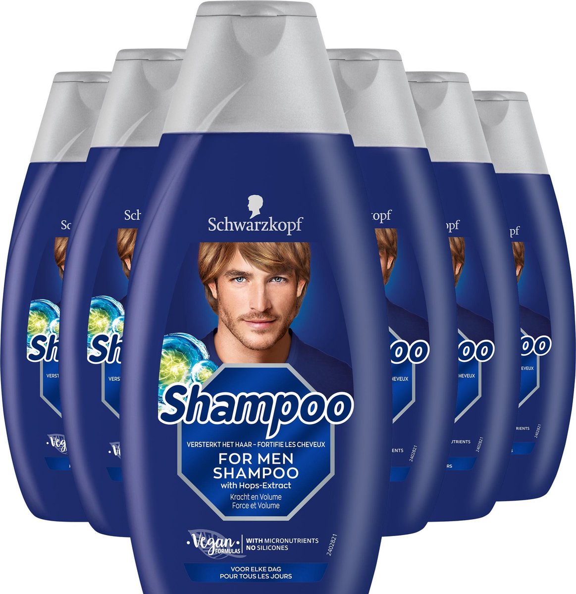 Schwarzkopf For Men  Shampoo  6x 250ml - Voordeelverpakking