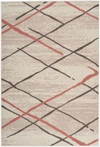 Beige Bruin vloerkleed - 200x290 cm  -  A-symmetrisch patroon Geruit - Modern
