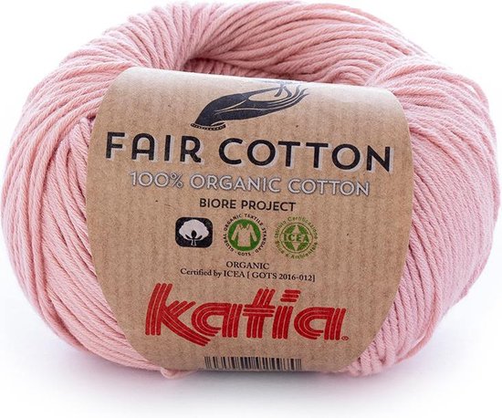 Katia Fair Cotton Rose clair - 1 pelote - fil bio - coton au crochet -  amigurumi -... | bol.com