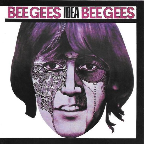 Albumhoes met gezicht van Barry Gibb, deels bedekt met fantasievolle patronen en een monocle.