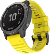Let op type!! Voor Garmin Fenix 6X 26mm Siliconen Smart Watch Vervanging strap Polsbandje(Geel)