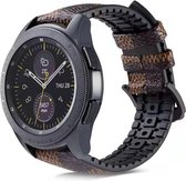 Smartwatch bandje - Geschikt voor Samsung Galaxy Watch 3 45mm, Gear S3, Huawei Watch GT 2 46mm, Garmin Vivoactive 4, 22mm horlogebandje - PU leer - Fungus - Donkerbruin