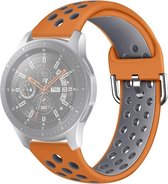 Let op type!! Voor Galaxy Watch 46 / S3 / Huawei Watch GT 1 / 2 22mm Smart Watch Siliconen dubbele kleur polsband watchband  grootte: L (Oranje grijs)