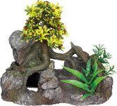 Aqua deco boom op rots 19x11,5x16cm