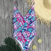 Sexy bikinibadpak uit één stuk met print voor dames, maat: L (BR18033B1)-Geen