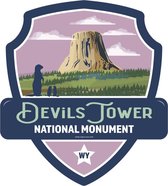 Signs-USA - Landmark DEVILS TOWER National Monument - Wandbord - 28 x 31 cm