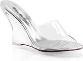 Fabulicious Sleehakken -39 Shoes- LOVELY-401 US 9 Transparant/Zilverkleurig