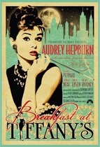 Wandbord - Audrey Hepburn - Breakfast At Tiffany's