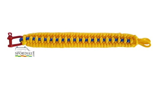 SPOED112 Paracord Armband ‘AMBULANCE’ - Met Rode Metalen Sluiting - Fluogeel / Blauw