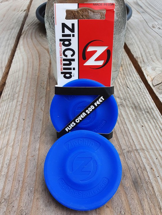 Puce Zip | mini frisbee 6,8 cm | Disque Fun Pocket | Bleu | bol
